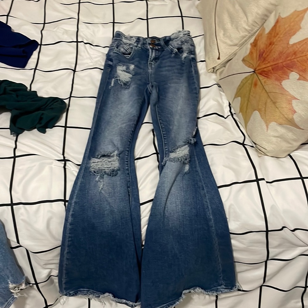 Flying monkey high rise flare jeans